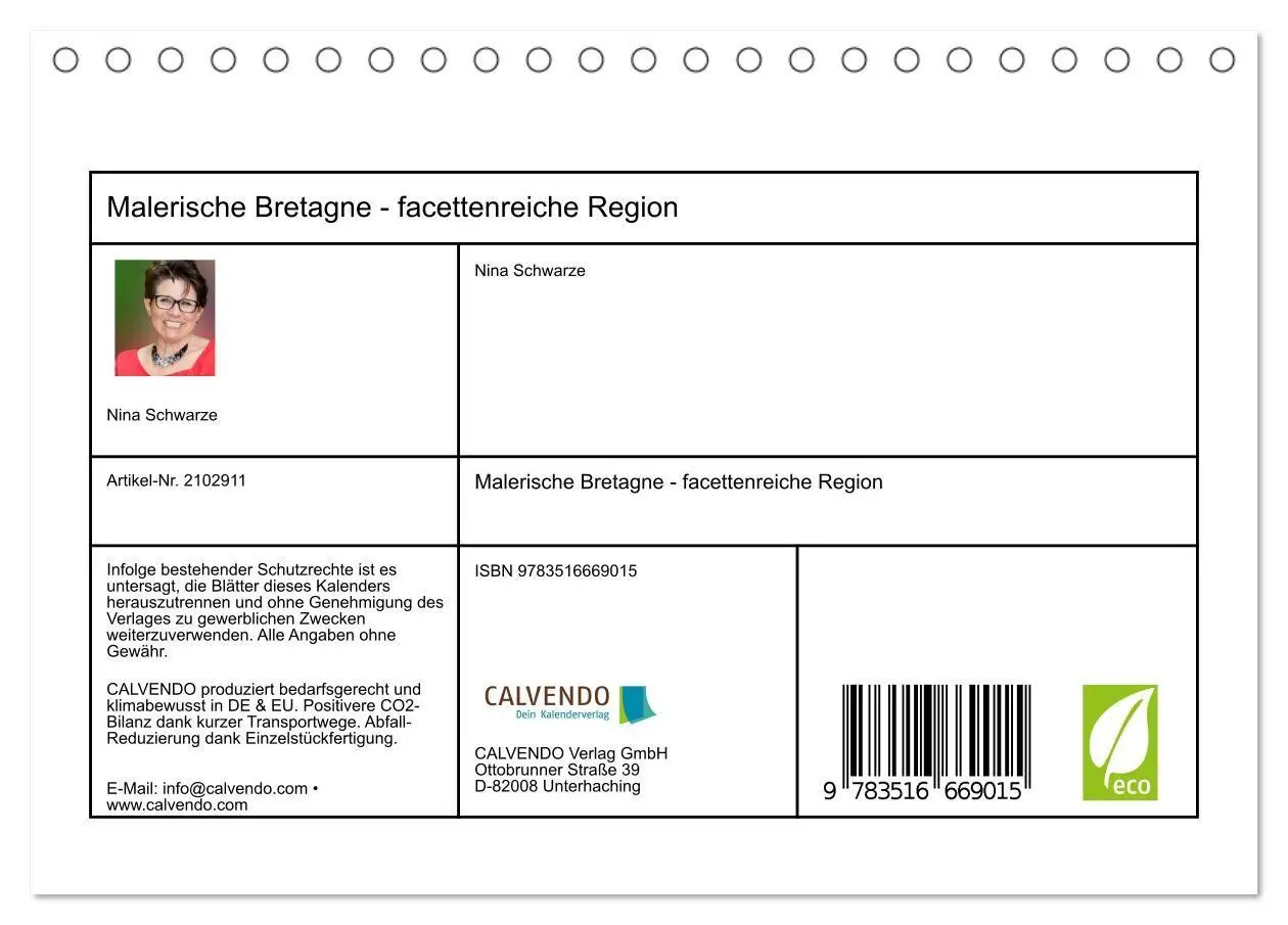Bild: 9783516669015 | Malerische Bretagne - facettenreiche Region (Tischkalender 2026 DIN...