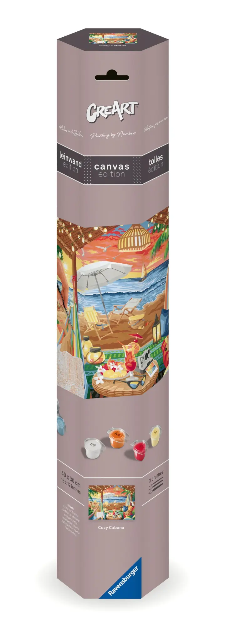 Cover: 4005556239115 | CreArt, Malen nach Zahlen Canvas Leinwand - Gemütliche Strandhütte