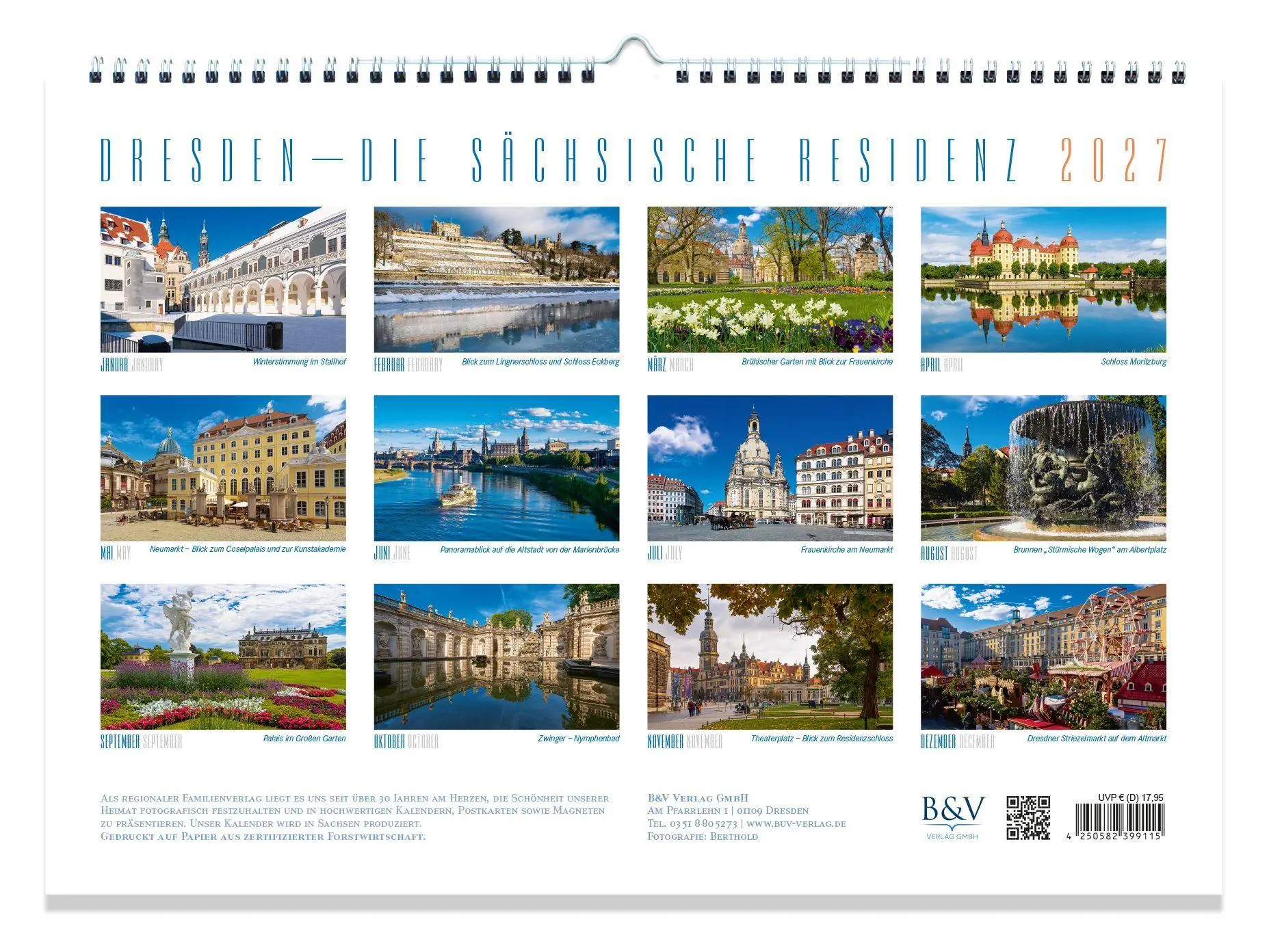 Bild: 4250582399115 | Kalender Dresden 2027 - Die Sächsische Residenz | Kalender | Deutsch
