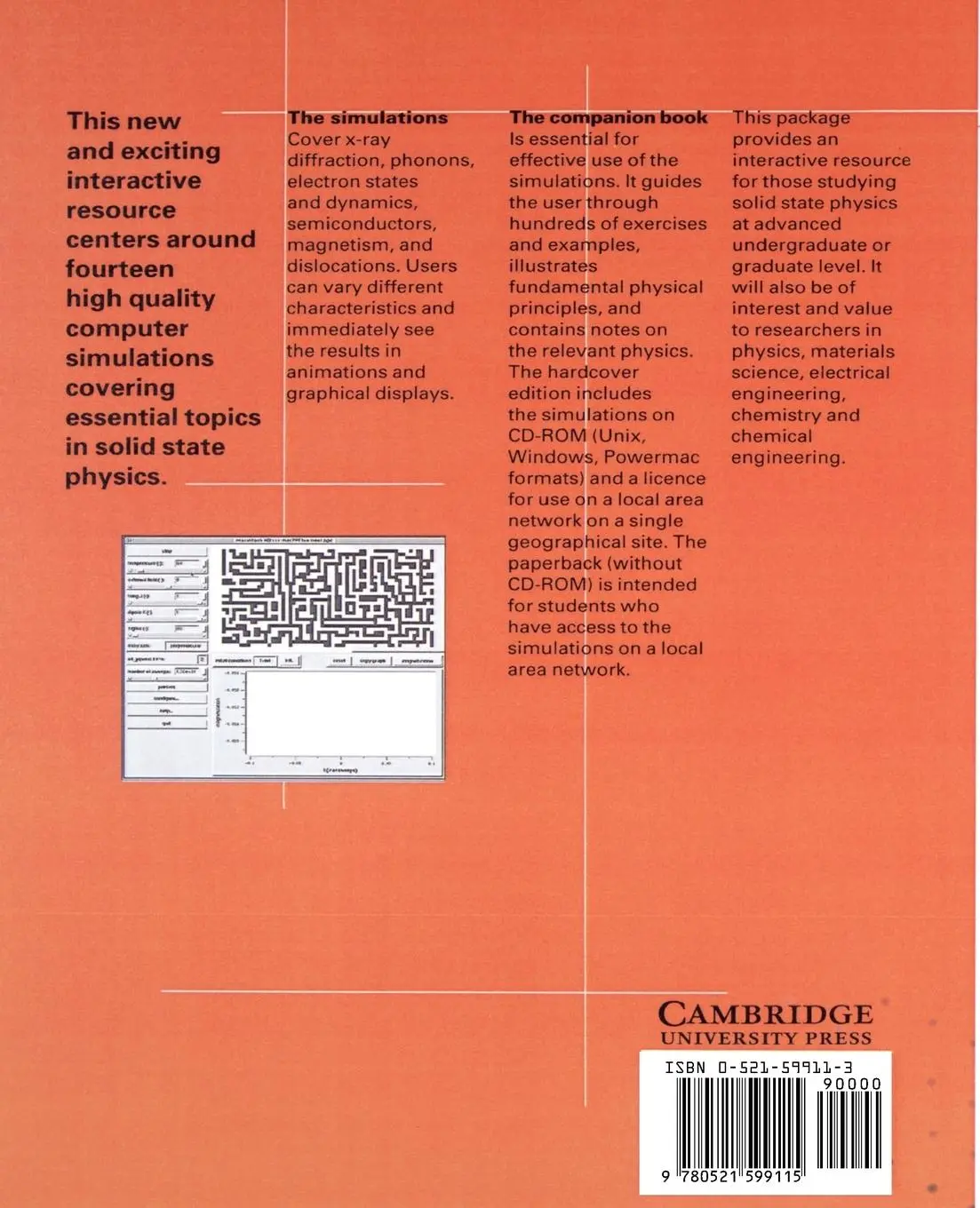 Rückseite: 9780521599115 | Simulations for Solid State Physics | Robert H. Silsbee (u. a.) | Buch