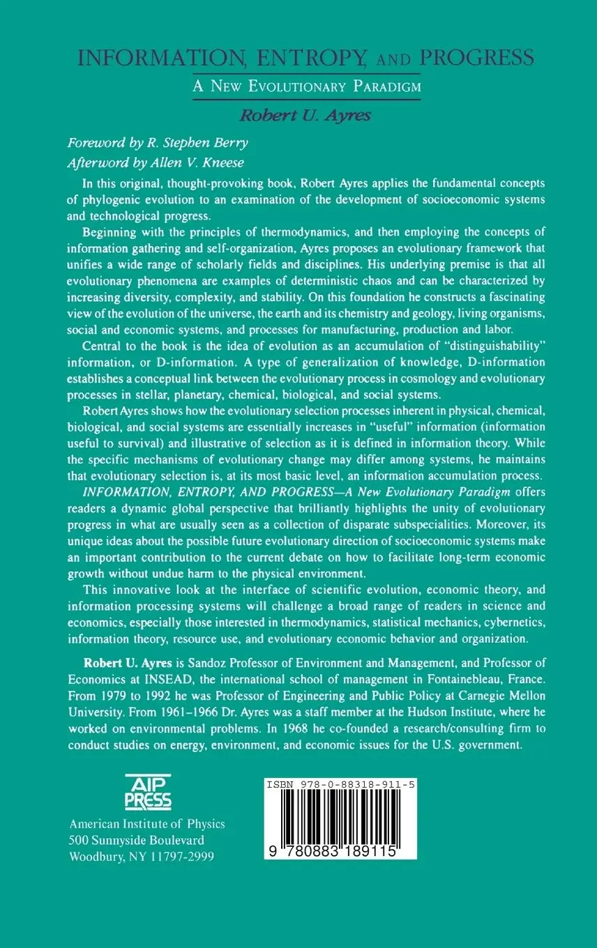 Rückseite: 9780883189115 | Information, Entropy, and Progress | A New Evolutionary Paradigm