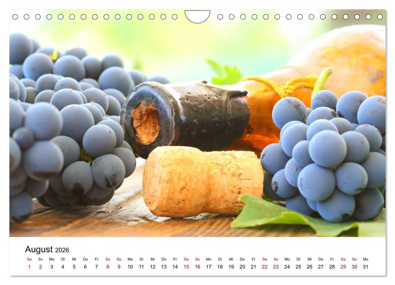 Bild: 9783457879115 | Weinkalender (Wandkalender 2026 DIN A4 quer), CALVENDO Monatskalender