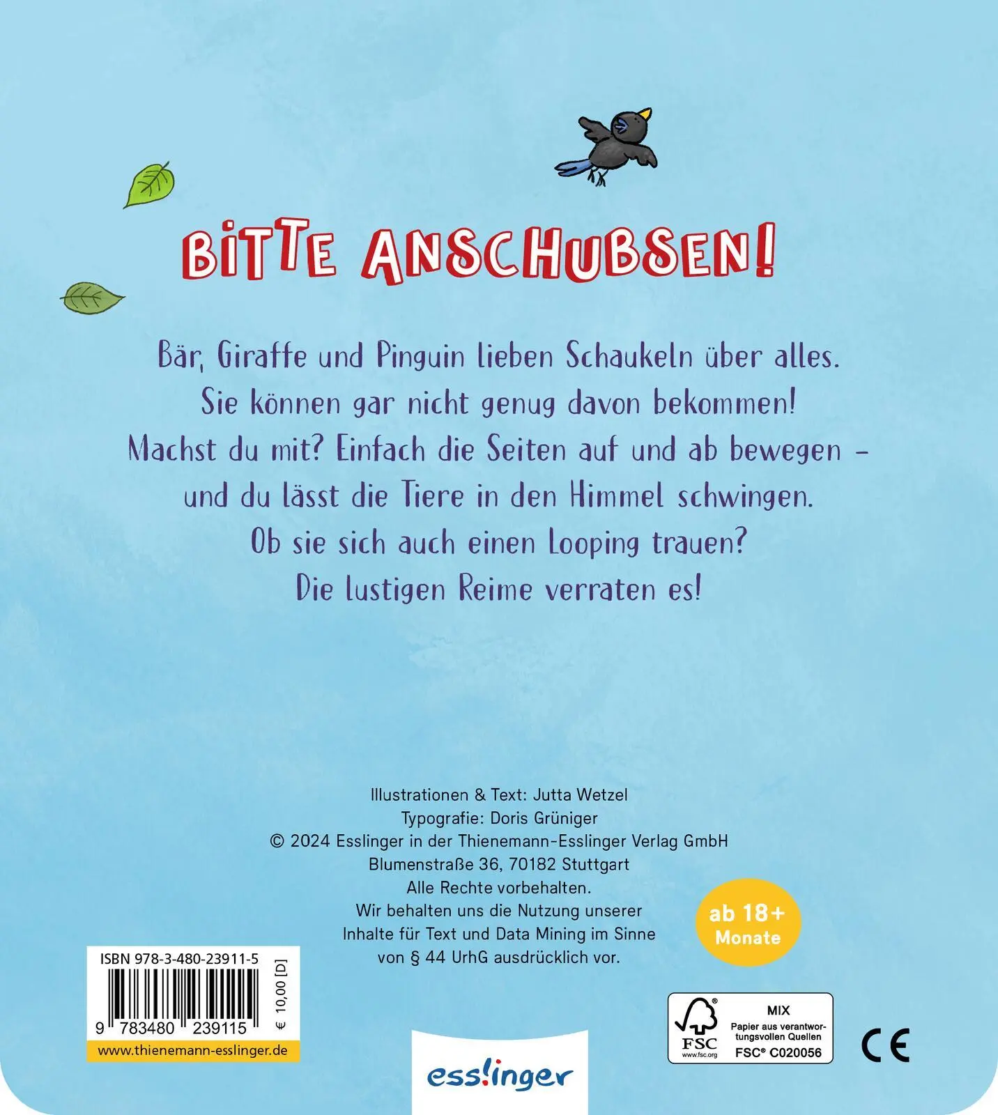 Rückseite: 9783480239115 | Schaukel | Jutta Wetzel | Buch | 22 S. | Deutsch | 2024