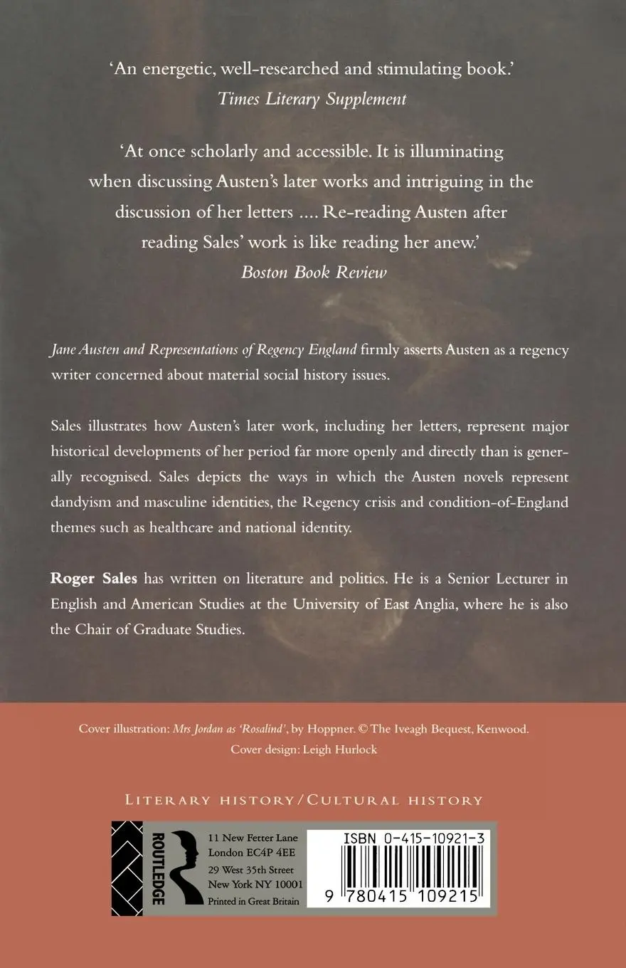 Rückseite: 9780415109215 | Jane Austen and Representations of Regency England | Roger Sales