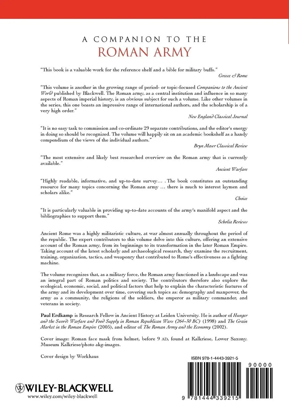 Rückseite: 9781444339215 | A Companion to the Roman Army | Paul Erdkamp | Taschenbuch | 600 S.