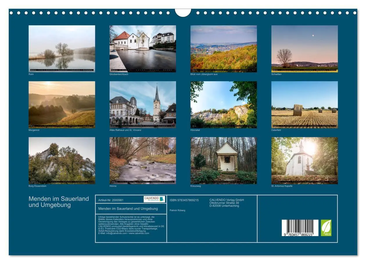 Bild: 9783457869215 | Menden im Sauerland und Umgebung (Wandkalender 2026 DIN A3 quer),...