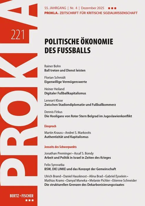 Cover: 9783865059215 | Politische Ökonomie des Fußballs | Prokla | Taschenbuch | 196 S.