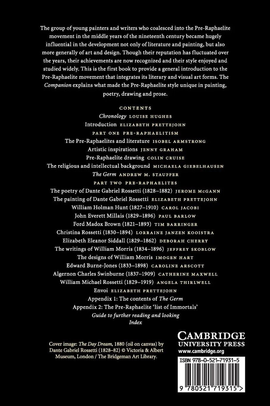 Rückseite: 9780521719315 | The Cambridge Companion to the Pre-Raphaelites | Elizabeth Prettejohn
