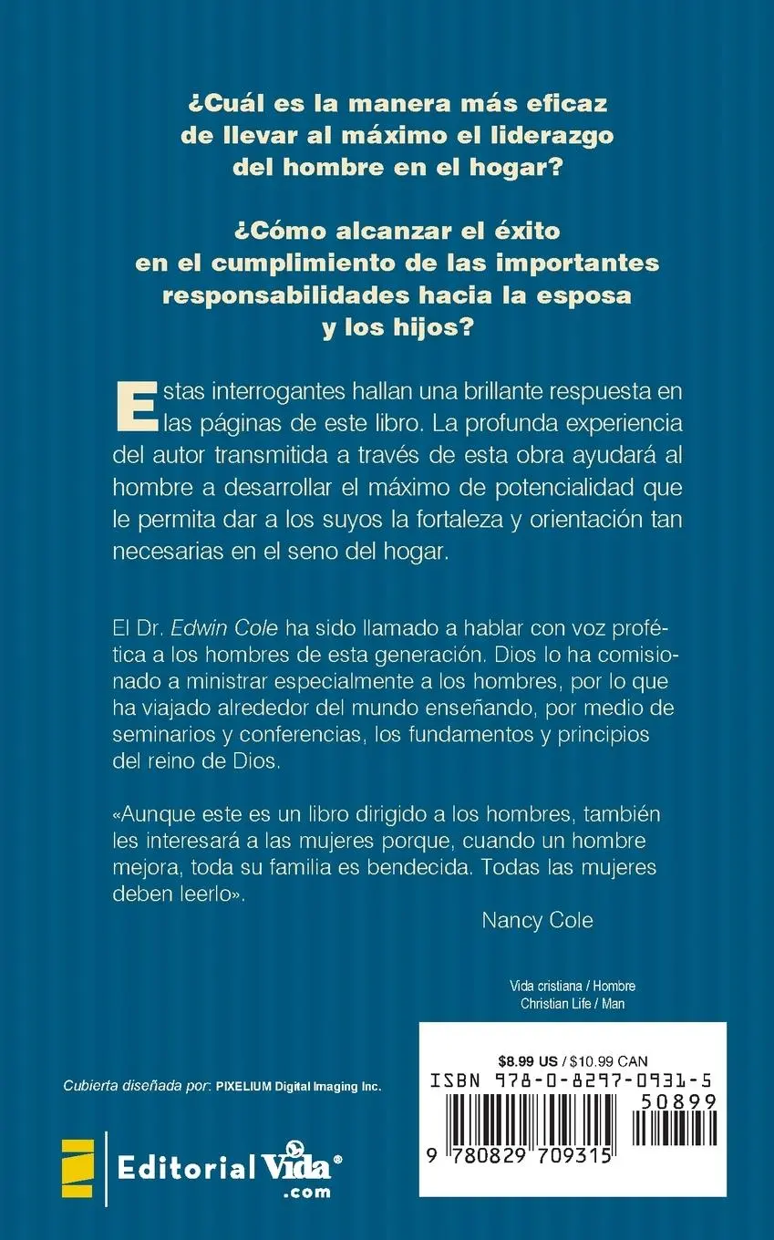 Rückseite: 9780829709315 | Hombría al máximo | Una guía para el éxito familiar | Edwin Luis Cole
