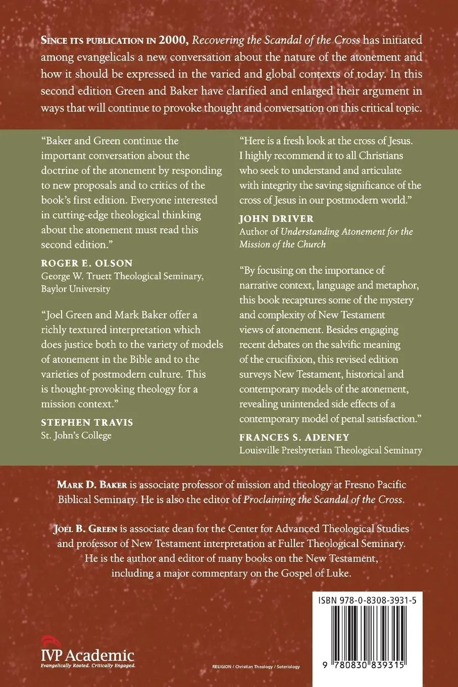 Rückseite: 9780830839315 | Recovering the Scandal of the Cross | Mark D. Baker (u. a.) | Buch