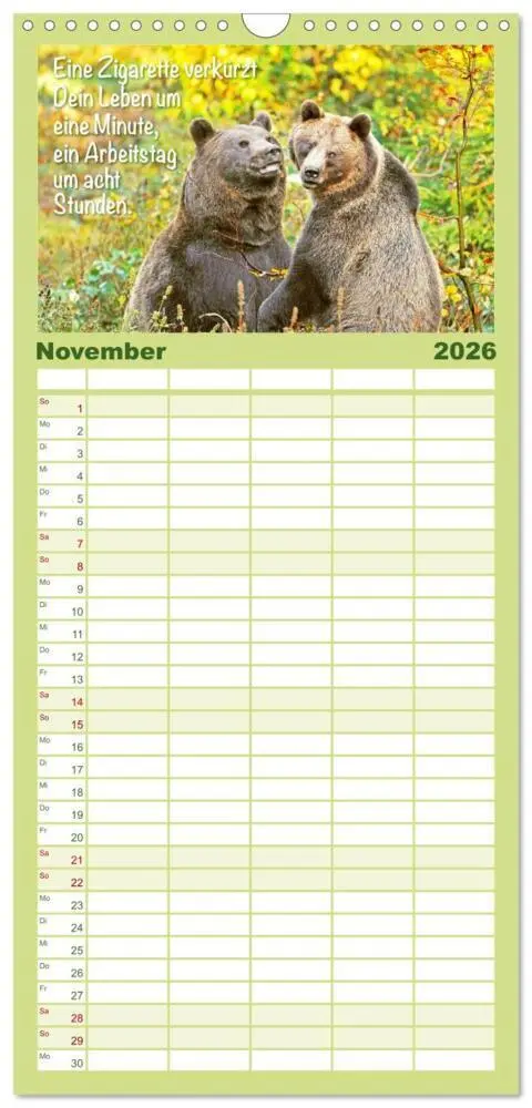 Bild: 9783516499315 | Familienplaner 2026 - Spaß mit Bären: Edition lustige Tiere mit 5...