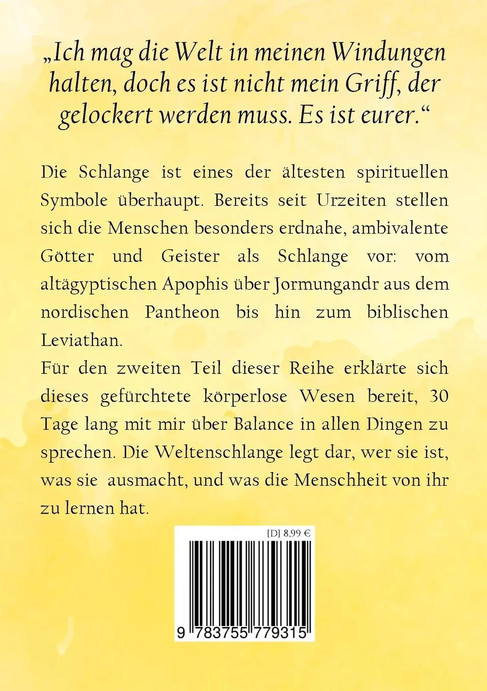 Rückseite: 9783755779315 | Das Wissen der Weltenschlange | Band 2 der Spirit Scribe Journale