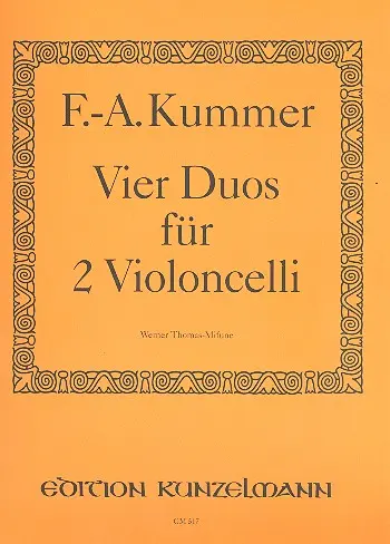 Cover: 9990050889315 | 4 Duos für 2 Violoncelli 2 Spielpartituren | Kummer