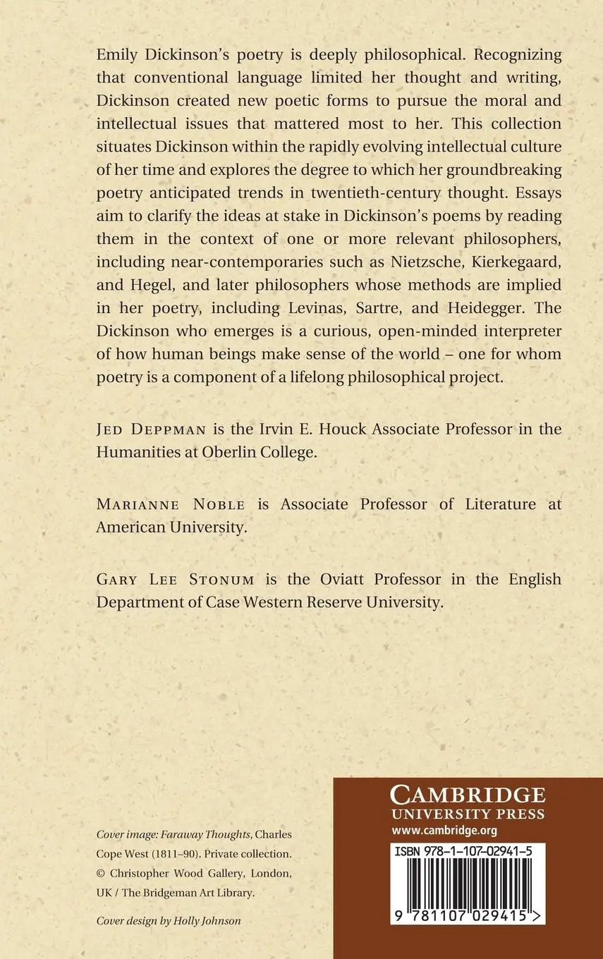Rückseite: 9781107029415 | Emily Dickinson and Philosophy | Jed Deppman (u. a.) | Buch | Gebunden