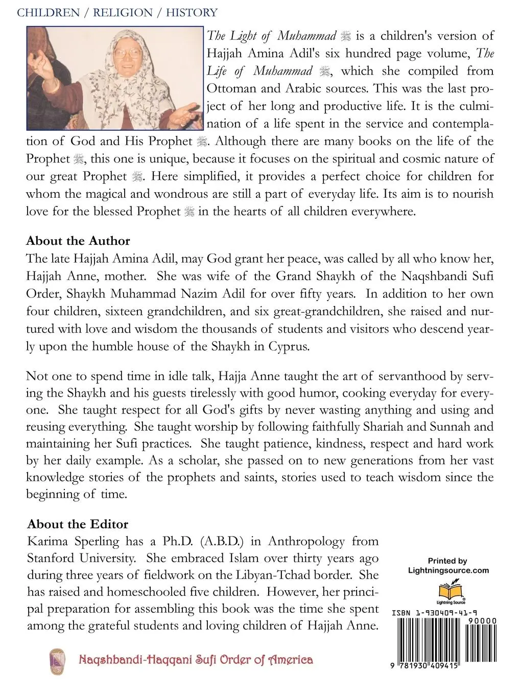 Rückseite: 9781930409415 | The Light of Muhammad | Hajjah Amina Adil | Taschenbuch | Englisch