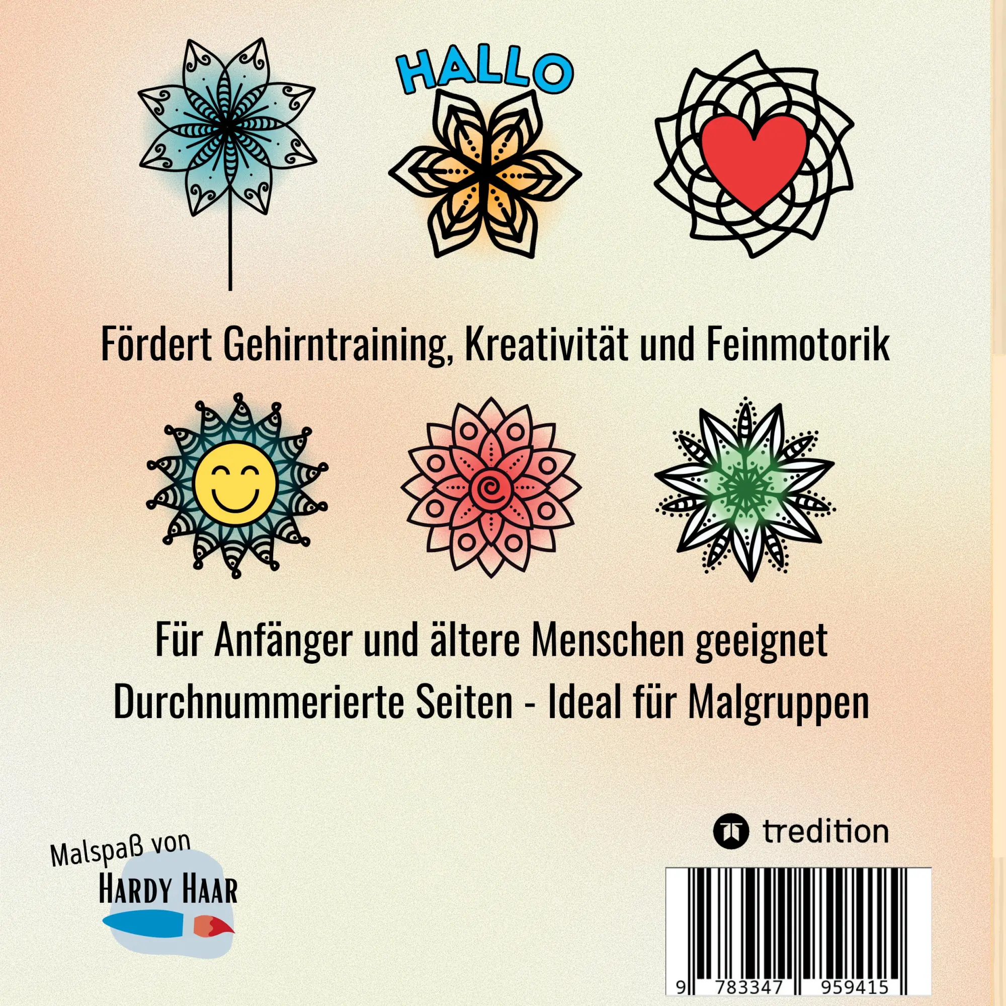 Rückseite: 9783347959415 | Malbuch für Senioren Mandala 32 einfache Motive zum Ausmalen -...