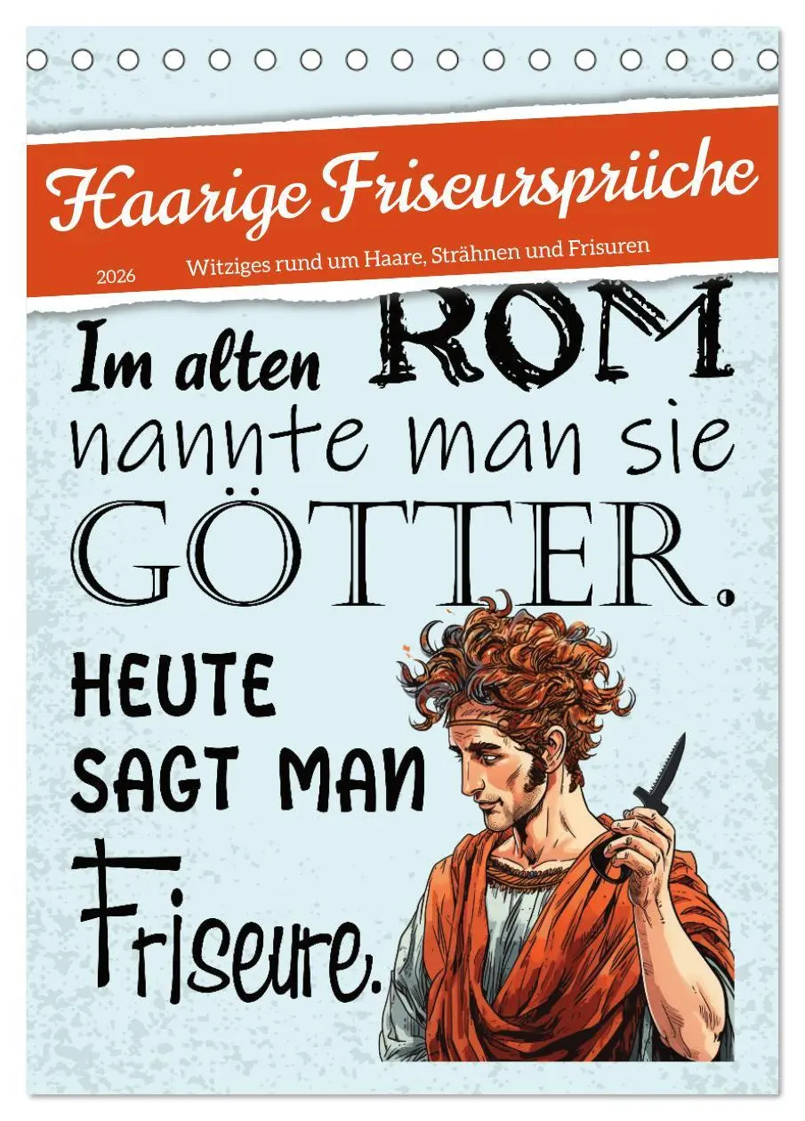 Cover: 9783516319415 | Haarige Friseursprüche (Tischkalender 2026 DIN A5 hoch), CALVENDO...