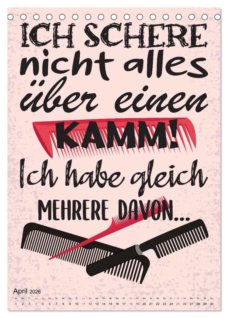 Bild: 9783516319415 | Haarige Friseursprüche (Tischkalender 2026 DIN A5 hoch), CALVENDO...