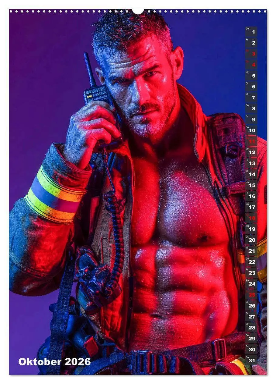 Bild: 9783516629415 | Lösch mich - Sexy Feuerwehrmänner fast nackt im Männerkalender...