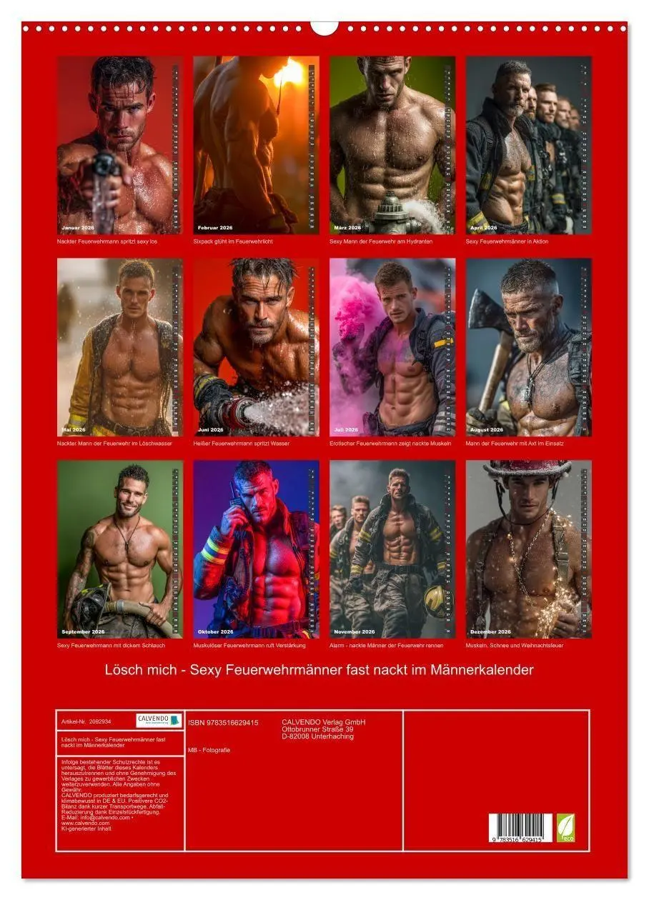 Bild: 9783516629415 | Lösch mich - Sexy Feuerwehrmänner fast nackt im Männerkalender...
