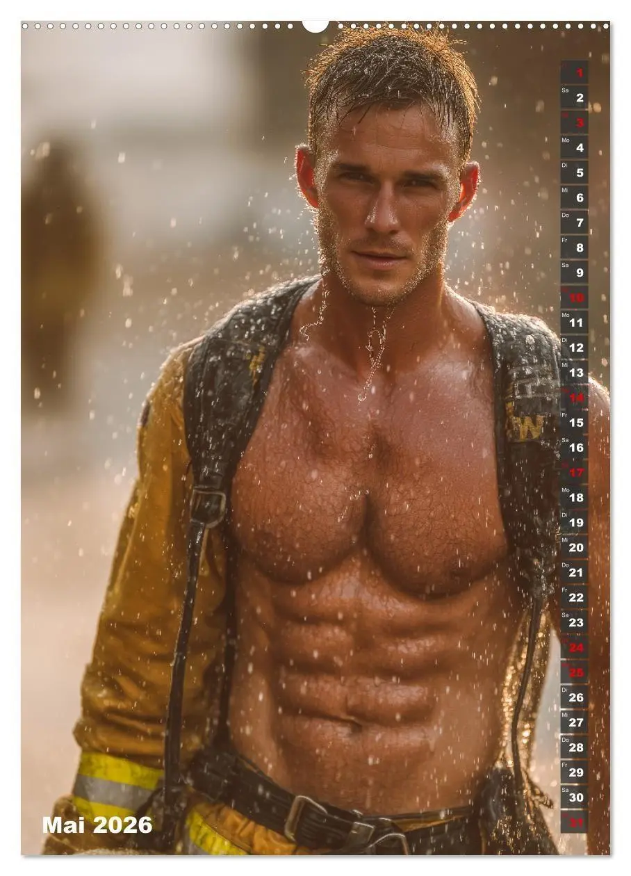 Bild: 9783516629415 | Lösch mich - Sexy Feuerwehrmänner fast nackt im Männerkalender...