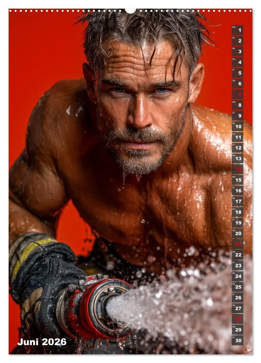 Bild: 9783516629415 | Lösch mich - Sexy Feuerwehrmänner fast nackt im Männerkalender...