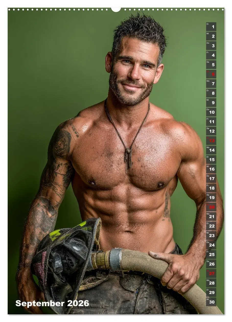 Bild: 9783516629415 | Lösch mich - Sexy Feuerwehrmänner fast nackt im Männerkalender...