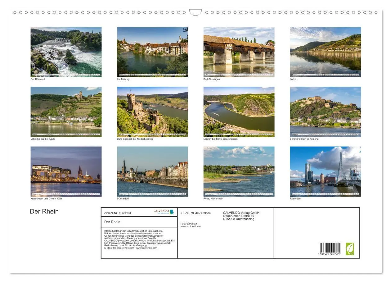 Bild: 9783457459515 | Der Rhein (Wandkalender 2026 DIN A2 quer), CALVENDO Monatskalender