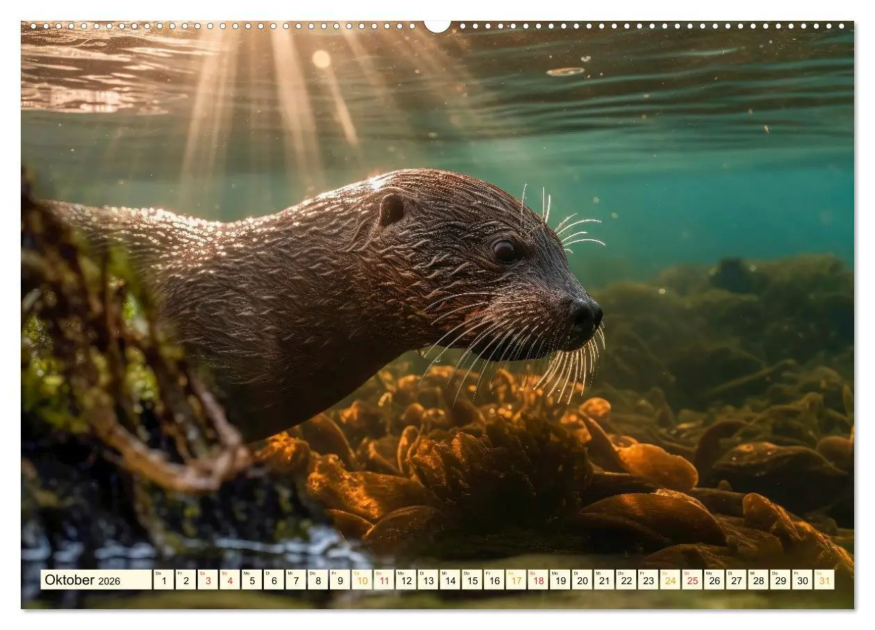 Bild: 9783457529515 | Fischotter - schlaue Jäger (hochwertiger Premium Wandkalender 2026...