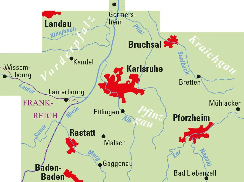 Rückseite: 9783870739515 | ADFC-Regionalkarte Karlsruhe und Umgebung,1:50.000, reiß- und...