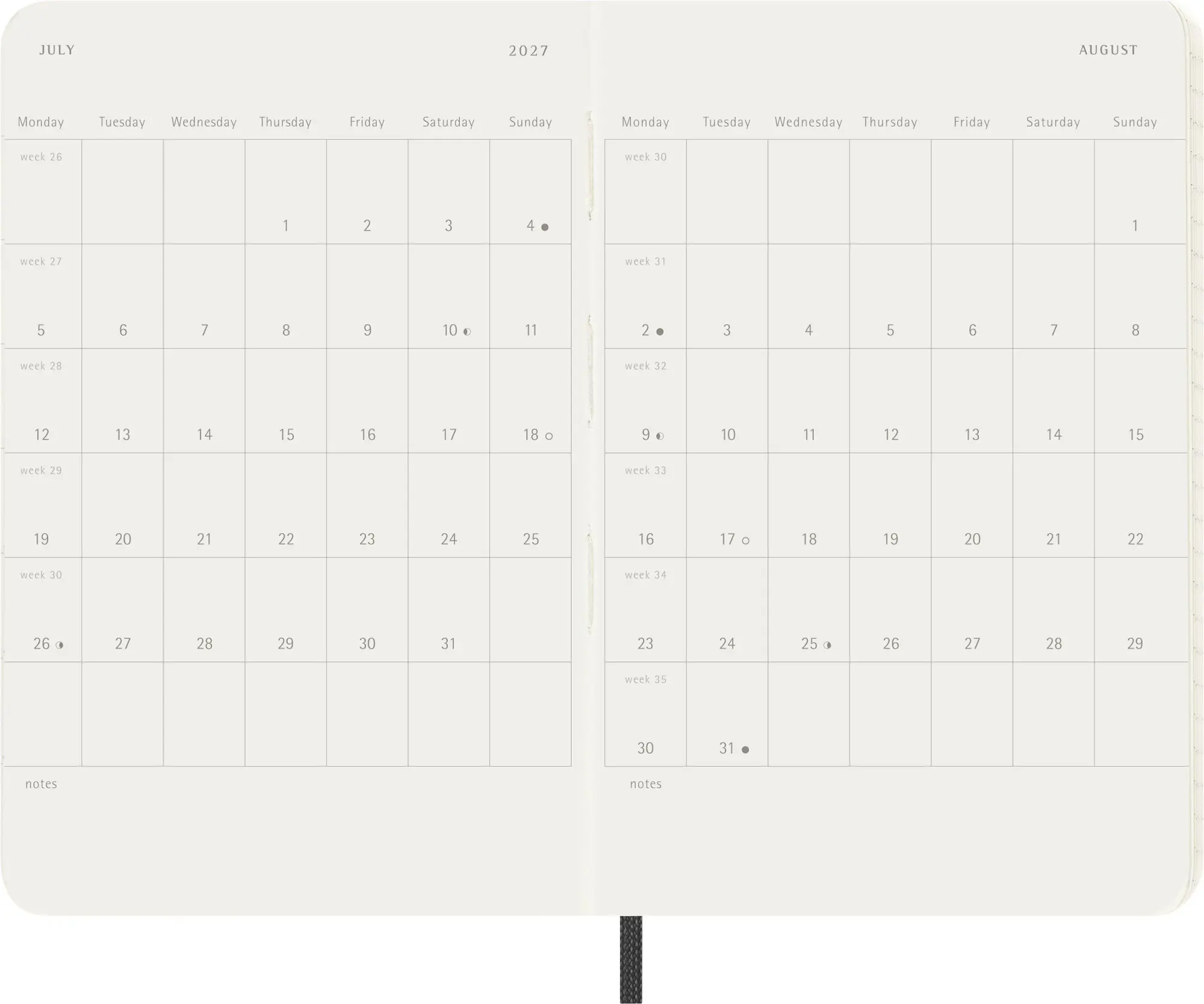 Bild: 8056999279615 | Moleskine 12 Monate Wochen Notizkalender 2027, Pocket/A6, 1 Wo = 1...