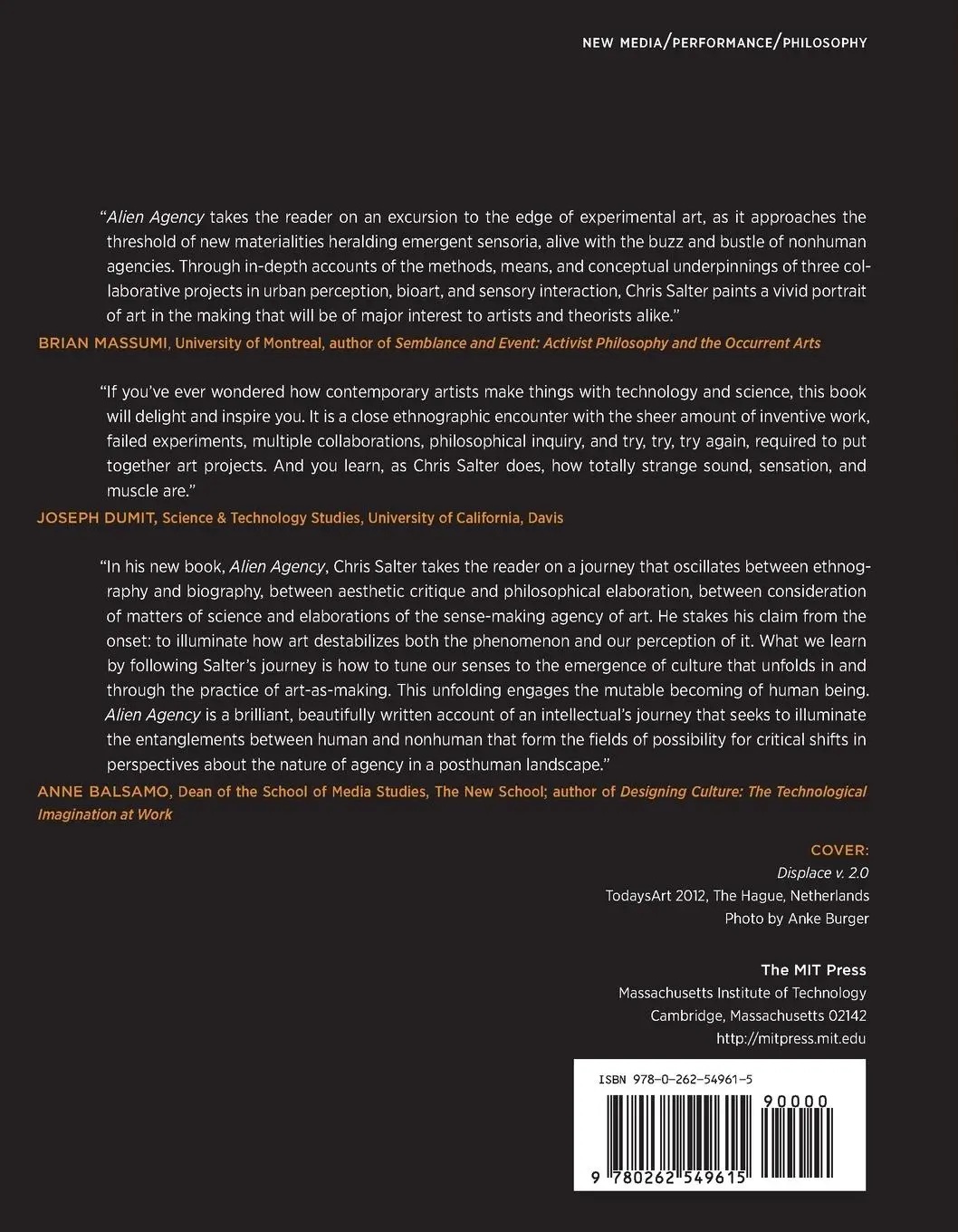Rückseite: 9780262549615 | Alien Agency | Experimental Encounters with Art in the Making | Salter
