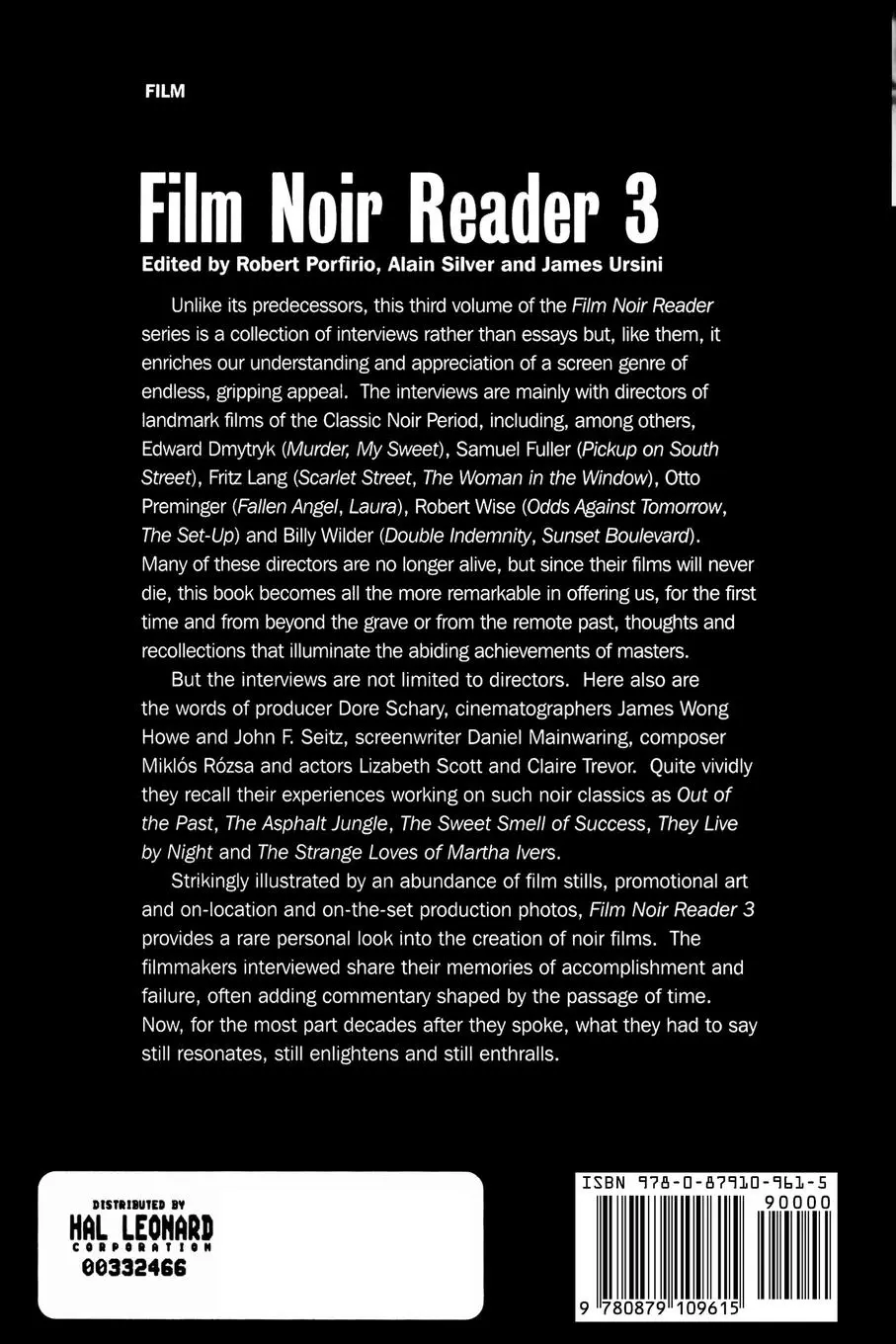 Rückseite: 9780879109615 | Film Noir Reader 3 | Alain Silver | Taschenbuch | Englisch | 2004