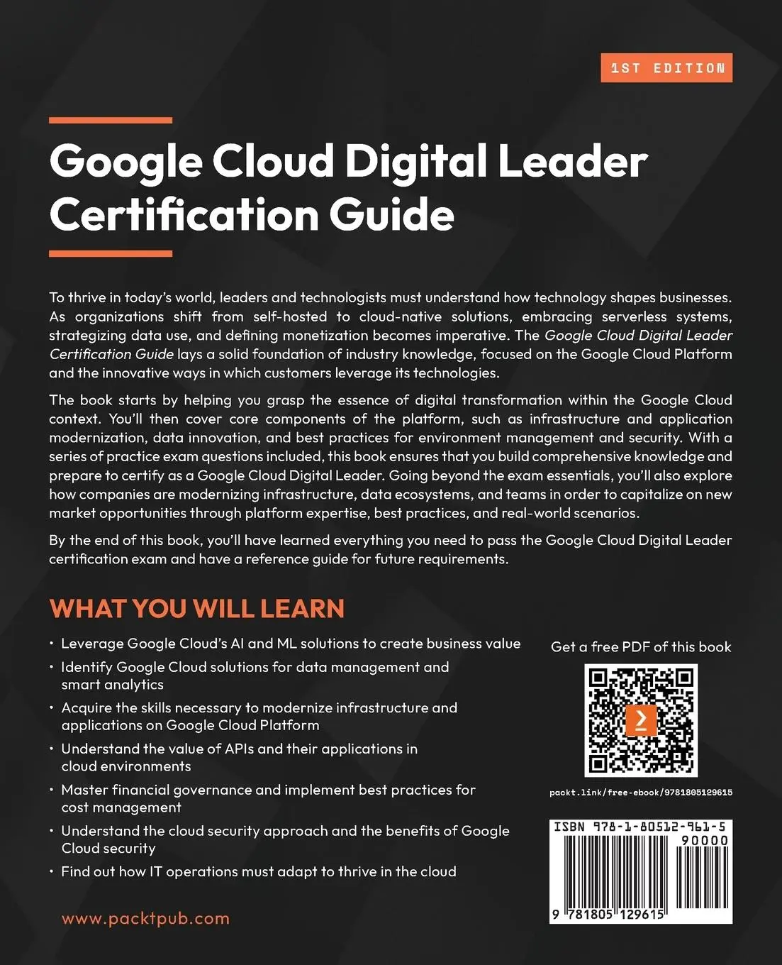 Rückseite: 9781805129615 | Google Cloud Digital Leader Certification Guide | Rodrigues | Buch