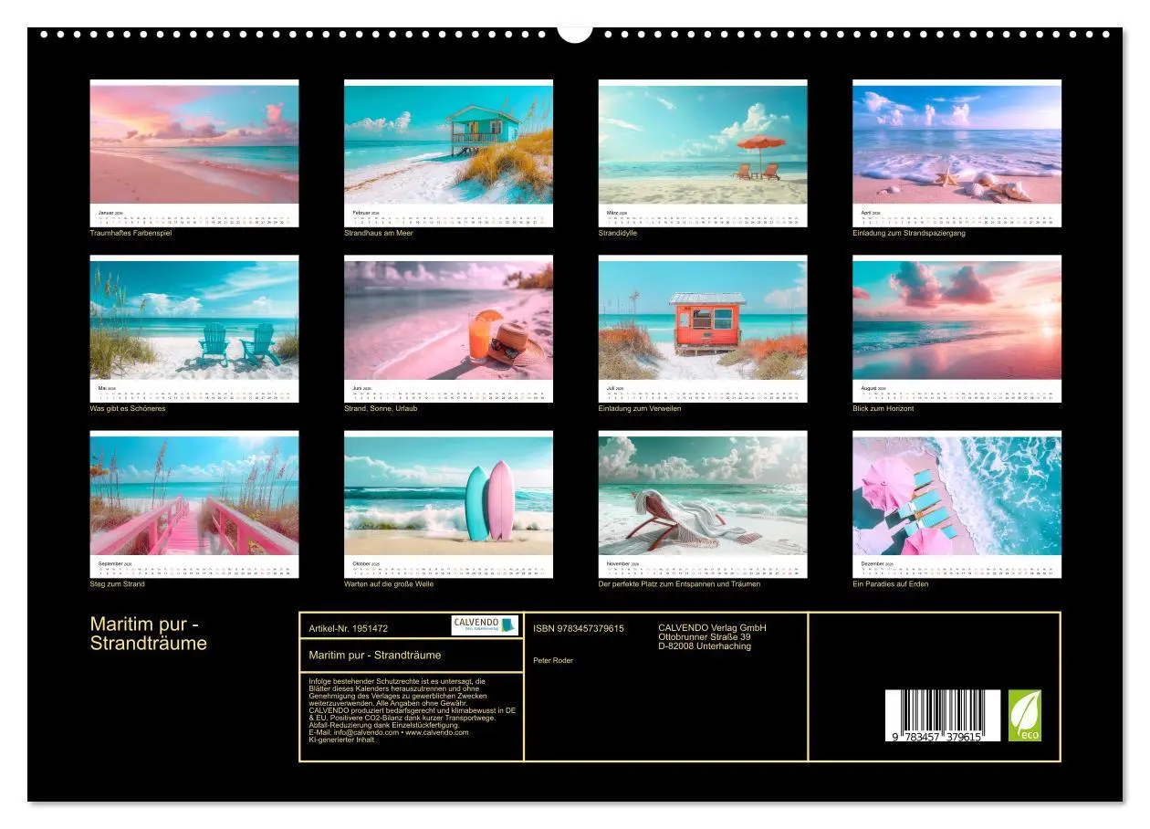 Bild: 9783457379615 | Maritim pur - Strandträume (hochwertiger Premium Wandkalender 2026...