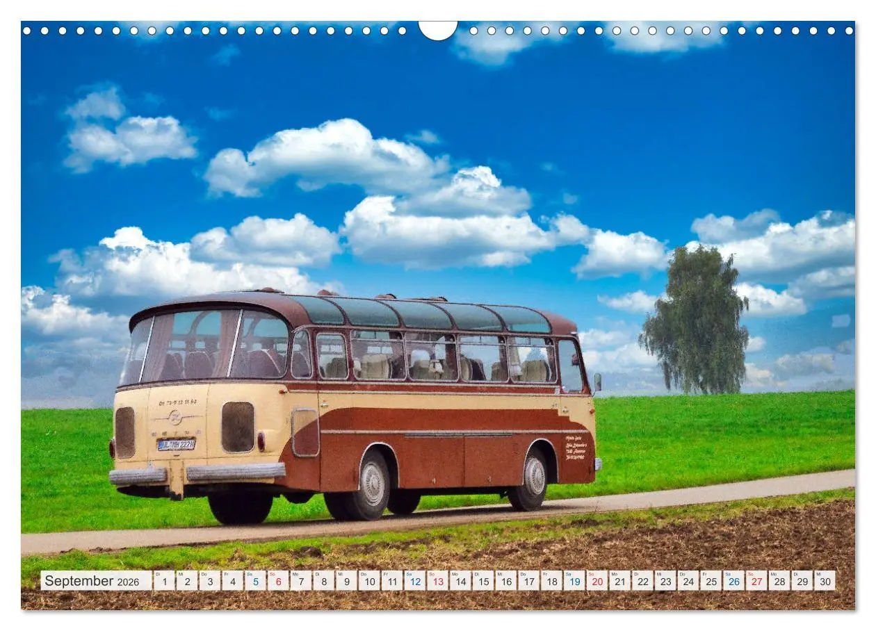 Bild: 9783457519615 | Historische und moderne Busse (Wandkalender 2026 DIN A3 quer),...