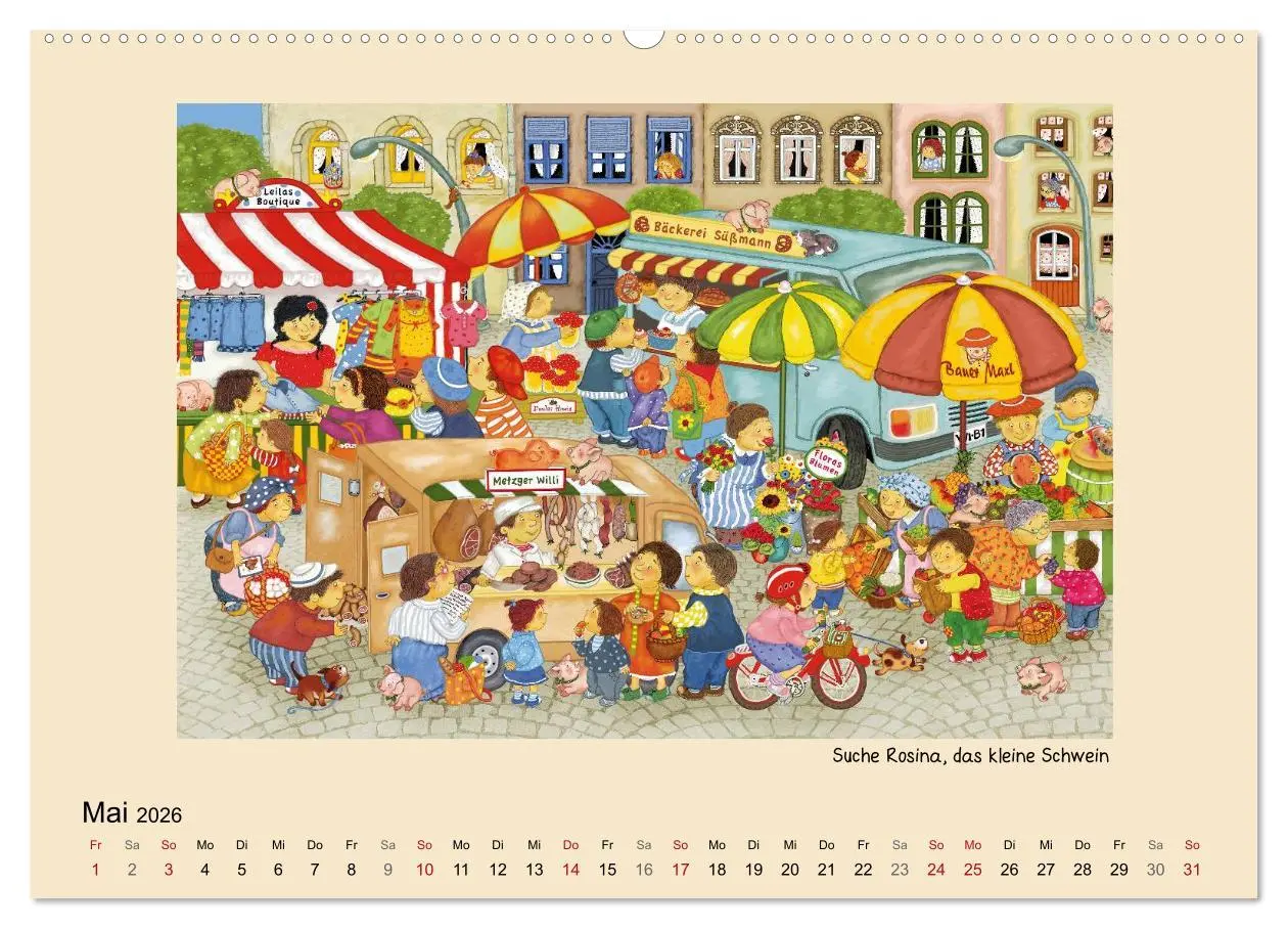 Bild: 9783516229615 | Wimmelbilder (Wandkalender 2026 DIN A2 quer), CALVENDO Monatskalender