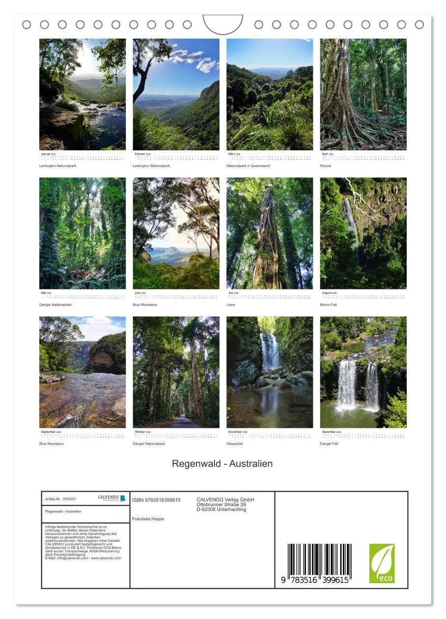 Bild: 9783516399615 | Regenwald - Australien (Wandkalender 2026 DIN A4 hoch), CALVENDO...