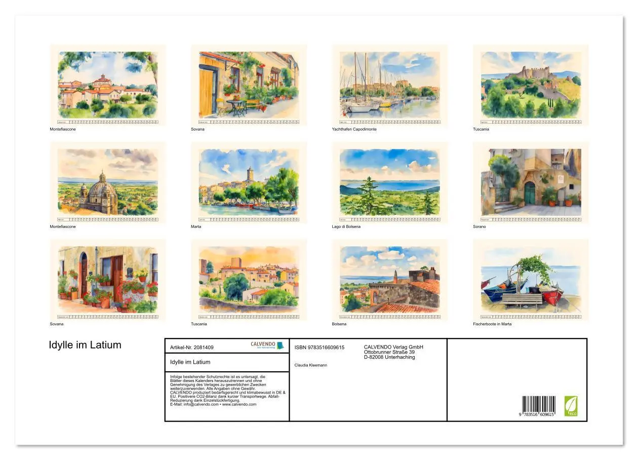 Bild: 9783516609615 | Idylle im Latium (Wandkalender 2026 DIN A2 quer), CALVENDO...