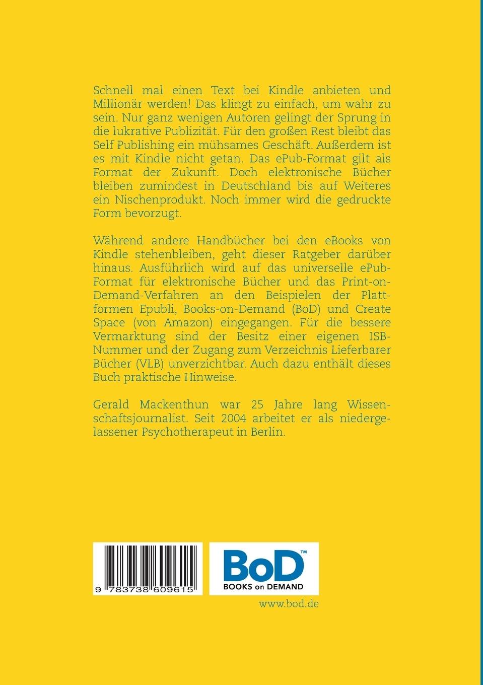 Rückseite: 9783738609615 | Self-Publishing | Gerald Mackenthun | Taschenbuch | 208 S. | Deutsch