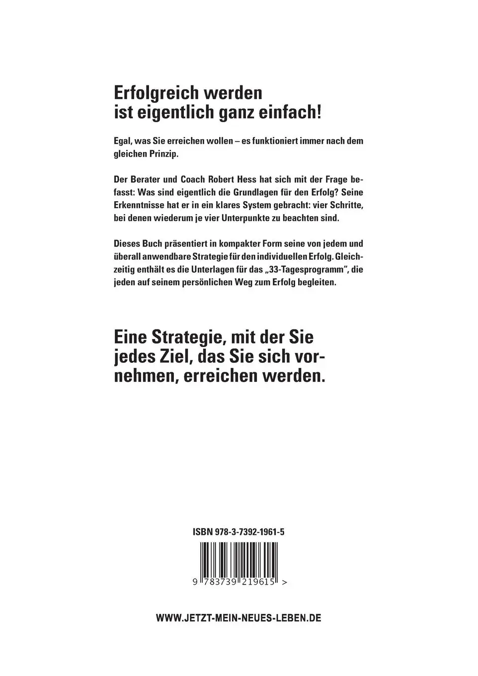 Rückseite: 9783739219615 | In 4 einfachen Schritten erfolgreICH im Leben ! | Robert Hess | Buch