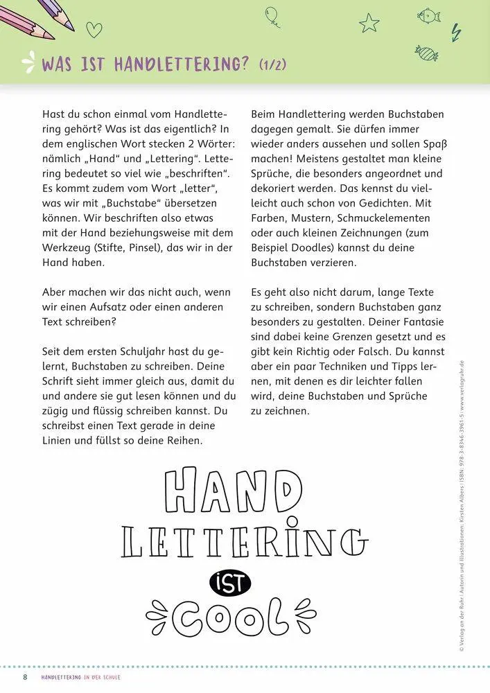 Bild: 9783834639615 | Handlettering in der Schule | Kirsten Albers | Broschüre | 80 S.