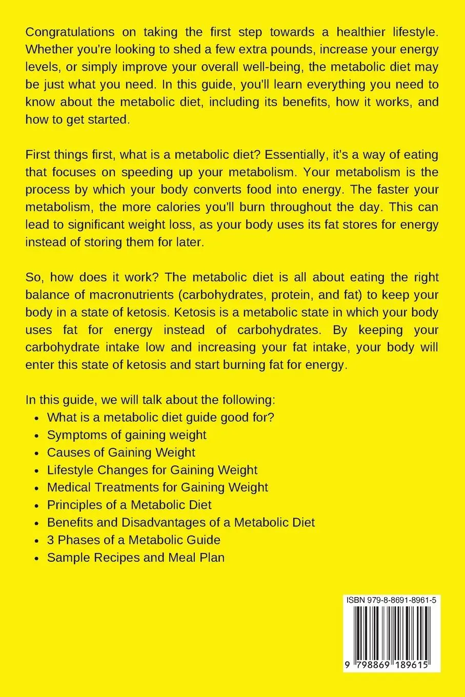 Rückseite: 9798869189615 | Metabolic Diet | Bruce Ackerberg | Taschenbuch | Englisch | 2024