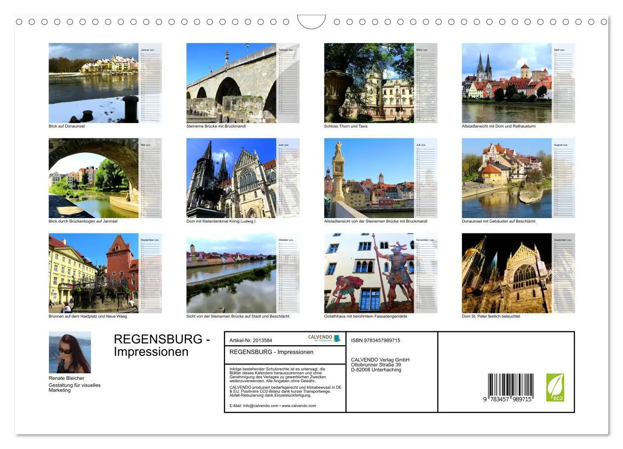 Bild: 9783457989715 | REGENSBURG - Impressionen (Wandkalender 2026 DIN A3 quer), CALVENDO...
