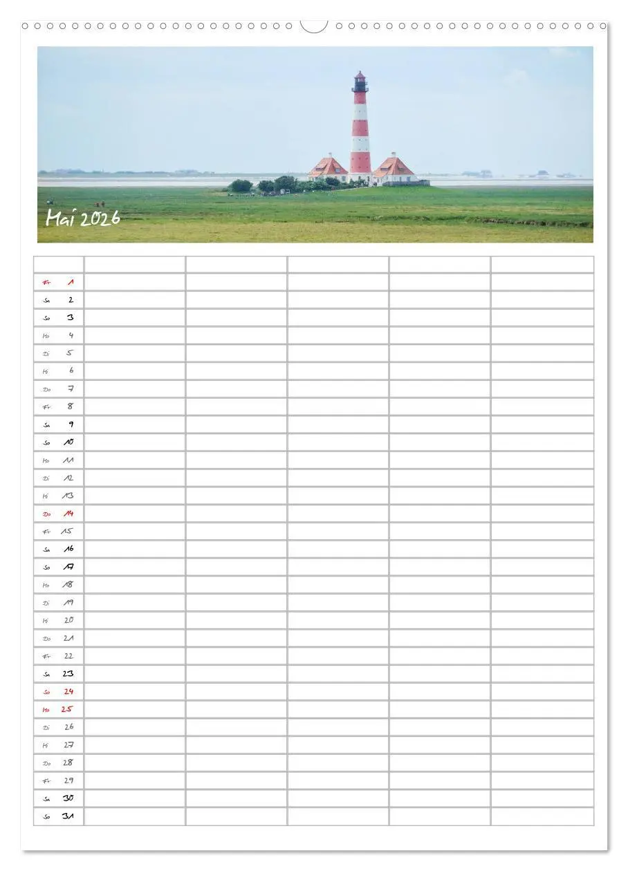 Bild: 9783516389715 | Nordfriesland - Familienplaner (Wandkalender 2026 DIN A2 hoch),...