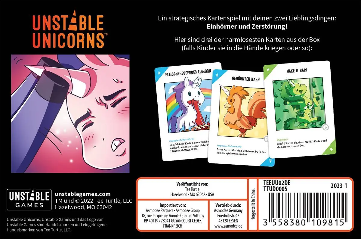 Bild: 3558380109815 | Unstable Unicorns NSFW | Ramy Badie | Spiel | TTUD0005 | Deutsch