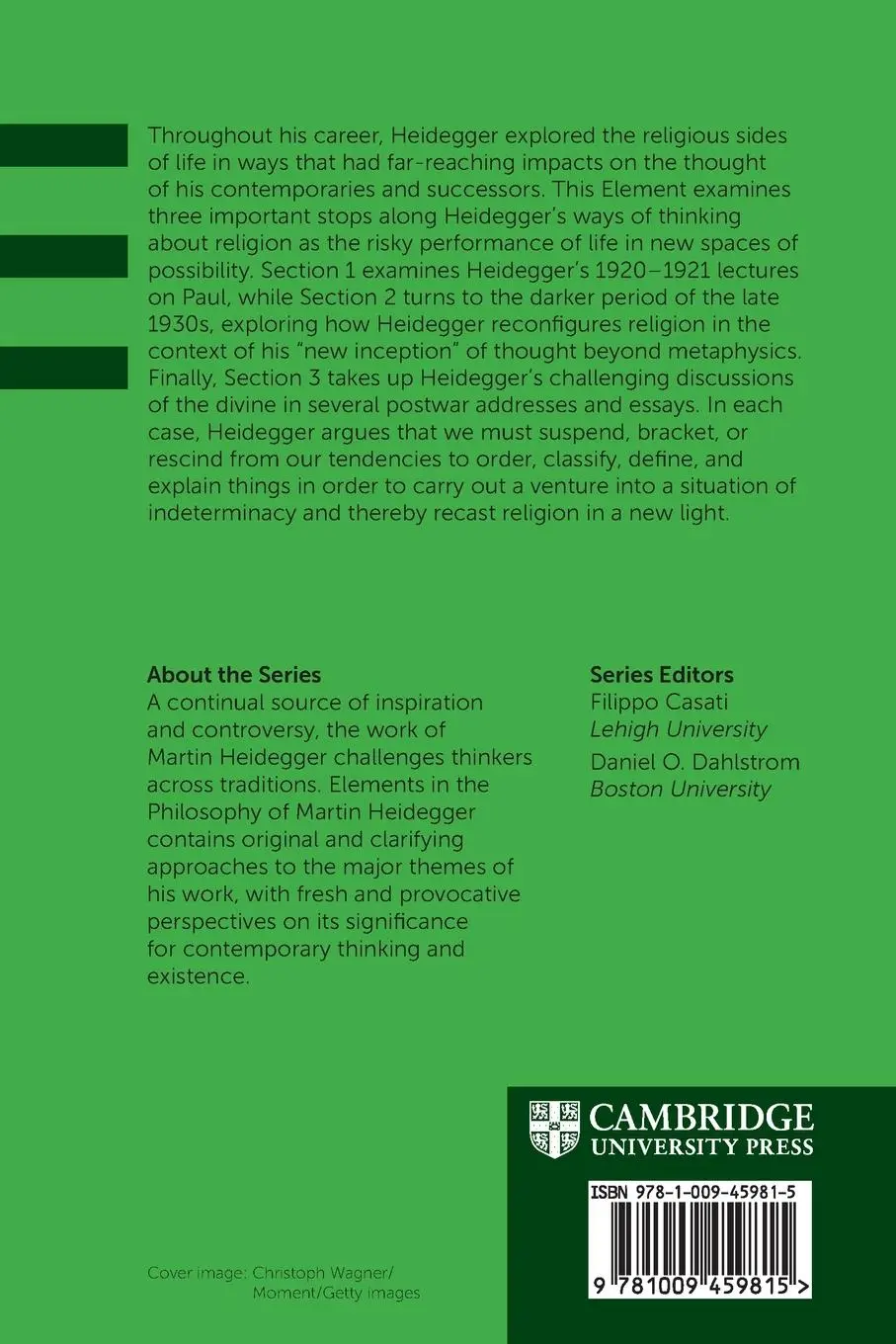 Rückseite: 9781009459815 | Heidegger on Religion | Benjamin D. Crowe | Taschenbuch | Englisch