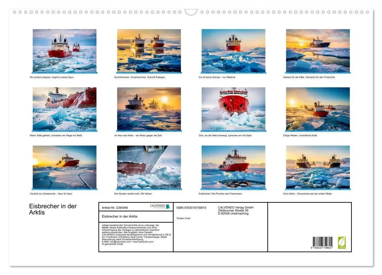 Bild: 9783516759815 | Eisbrecher in der Arktis (Wandkalender 2027 DIN A2 quer), CALVENDO...