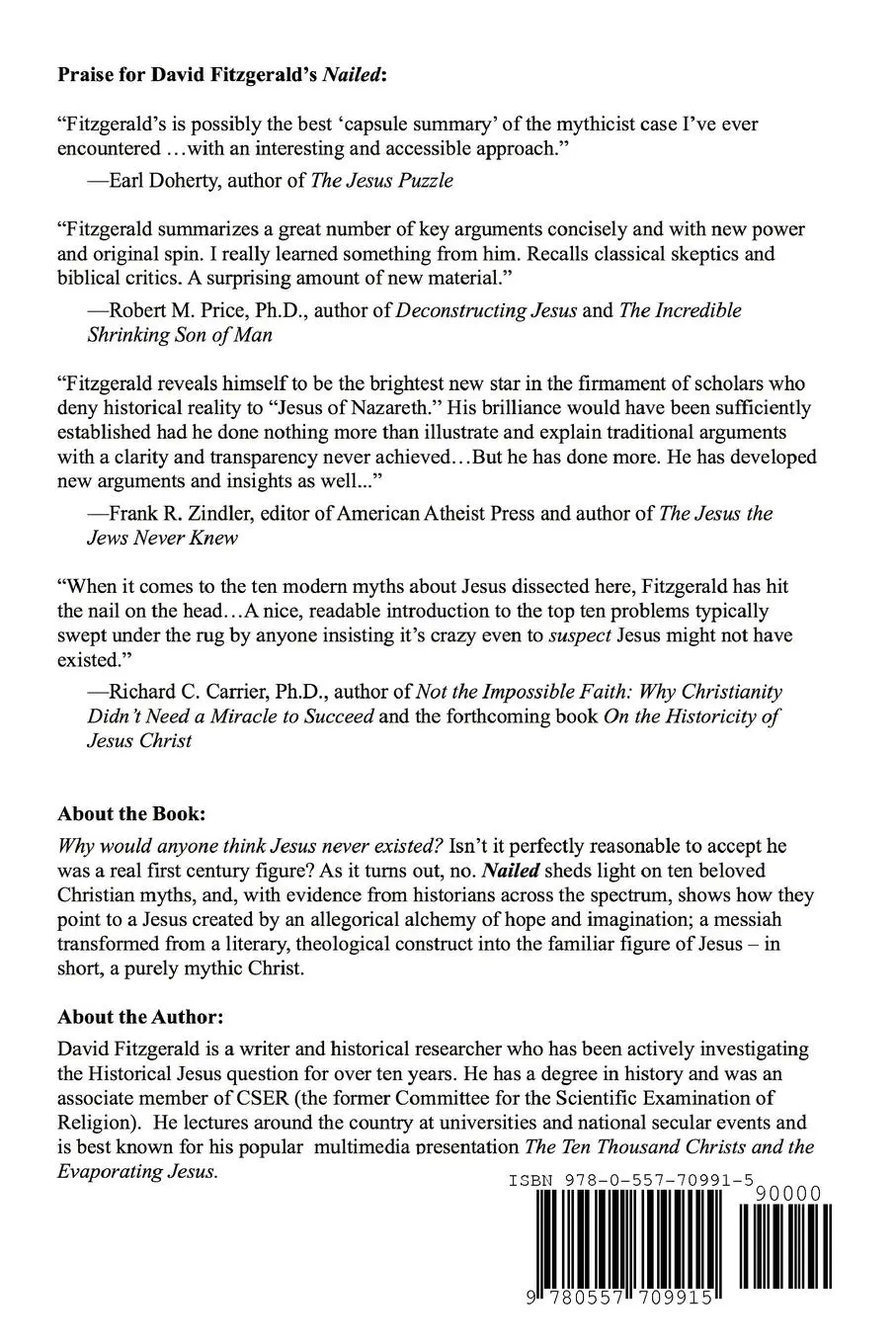 Rückseite: 9780557709915 | Nailed | Ten Christian Myths That Show Jesus Never Existed at All