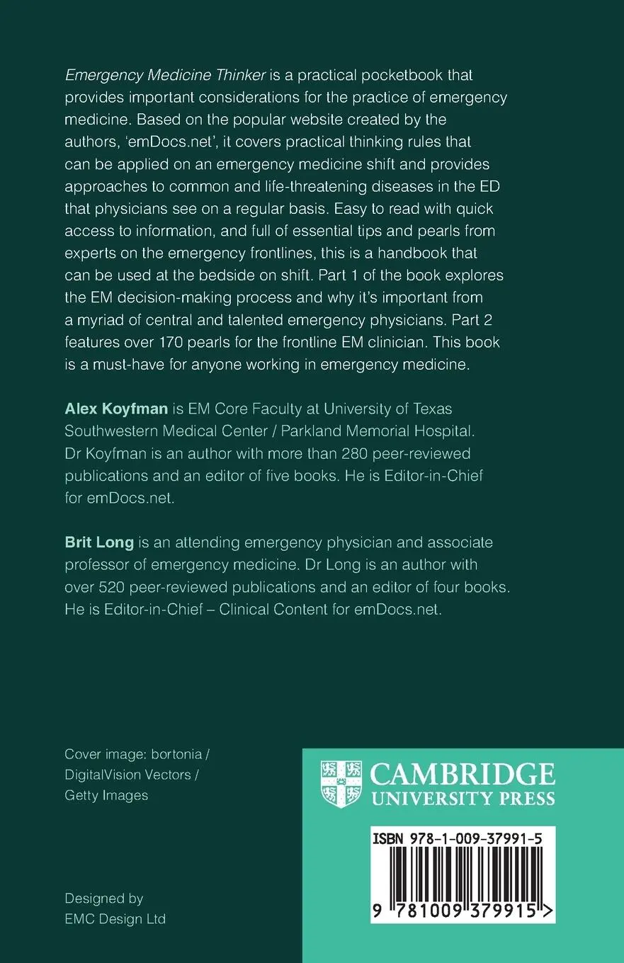 Rückseite: 9781009379915 | Emergency Medicine Thinker | Alex Koyfman (u. a.) | Taschenbuch | 2025